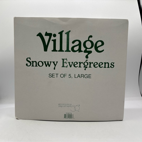 Department 56 1998 Vintage Village Snowy Evergreens Set Of 5 Large 52614 Retired - Picture 11 of 12